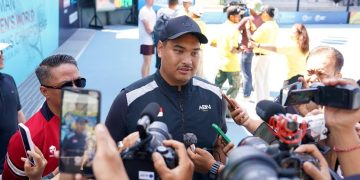 Menteri Pemuda dan Olahraga Republik Indonesia (Menpora RI) Dito Ariotedjo mengungkapkan kebahagiaannya karena Indonesia kini memiliki venue olahraga raket berstandar internasional di kawasan wisata ITDC Nusa Dua, Kabupaten Badung, Bali.(foto:Gilang/kemenpora.go.id)