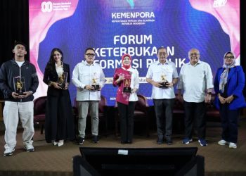 Kementerian Pemuda dan Olahraga (Kemenpora) RI menggelar kegiatan Forum Keterbukaan Informasi Publik (KIP) bertema “Akses Informasi Sebagai Kunci Budaya Olahraga" di Theater Wisma Kemenpora, Jalan Gerbang Pemuda 3, Senayan, Rabu (13/8) pagi. (foto: Herry/kemenpora.go.id)