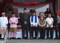 Menteri Pemuda dan Olahraga Republik Indonesia (Menpora RI) Dito Ariotedjo menghadiri Upacara Peringatan Hari Ulang Tahun (HUT) ke-80 Kemerdekaan Republik Indonesia di Halaman Kantor Kemenpora, Senayan, Jakarta, Minggu (17/8) pagi.(Foto: Herry/kemenpora.go.id)