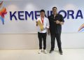 Menteri Pemuda dan Olahraga Republik Indonesia (Menpora RI), Dito Ariotedjo, menerima kunjungan atlet muda kebanggaan Indonesia, Boanerges Ratag di Kemenpora, Jakarta, Selasa (19/8). Boanerges diketahui baru saja menjuarai balap Endurance World Championship Aquabike Jetski World 2025.(foto:bagus/kemenpora.go.id)