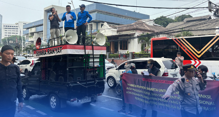 Brigade PII Demo di Fraser Residence Menteng